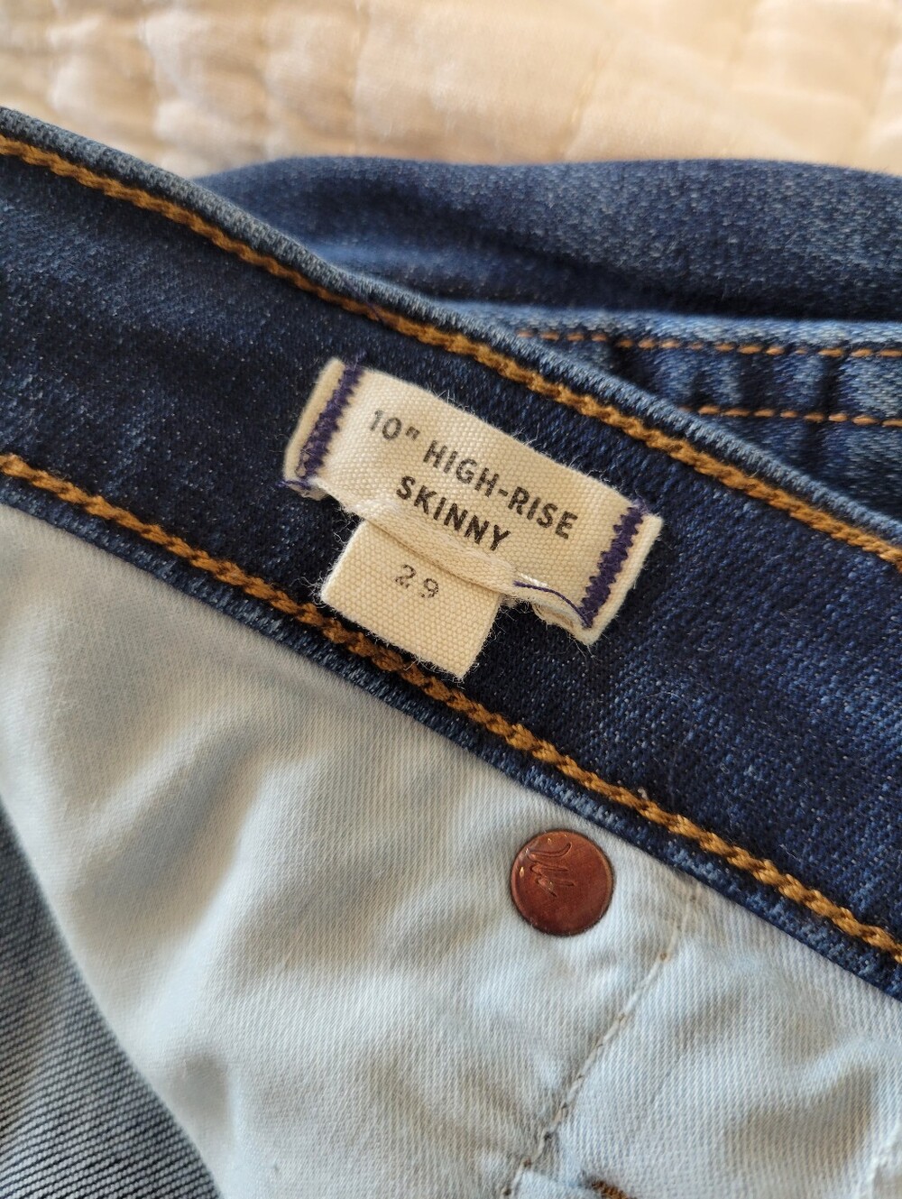 Madewell High Rise Skinny Jeans in Dark Indigo Wash - Picture 4 of 6